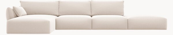 Sofa narożna z weluru Matera (5-osobowa)