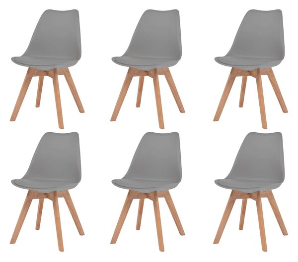 Krzesła stołowe, 6 szt., szare, plastikowe