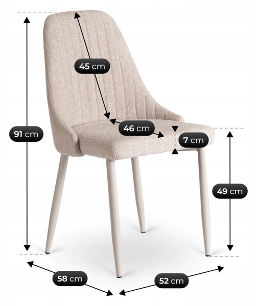 Zestaw Stół Prostokątny Rozkładany CLARK 120-160 cm Orzech/Kaszmir i 4 Krzesła TORINO Kremowe