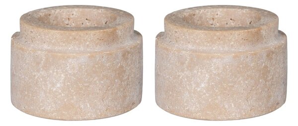 Kamienne świeczniki zestaw na świeczkę typu tealight 2 szt. – House Nordic
