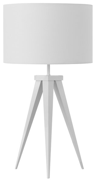 Lampka stołowa nocna podstawa trójnóg metalowa biały klosz Stiletto Beliani