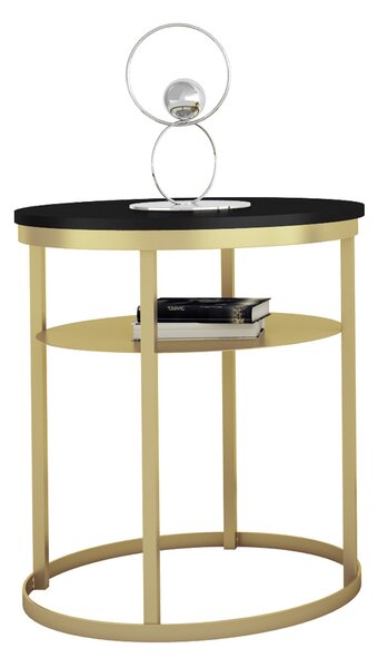 Stolik kawowy w stylu glamour czarny + złoty N6-K04