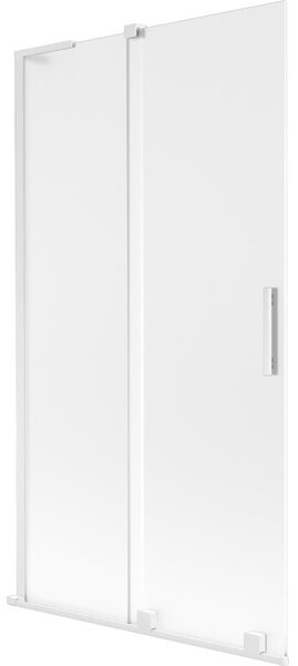 Mexen Velar L parawan nawannowy 2-skrzydłowy rozsuwany 100 x 150 cm, szron, biały - 896-100-003-31-20