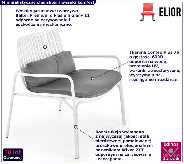 Białe nowoczesne krzesło ogrodowe M8-N83