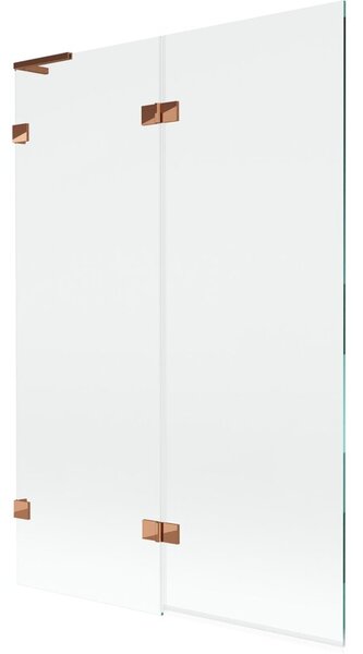 Mexen Lunar L parawan nawannowy 2-skrzydłowy lewy 120 x 150 cm, transparent, różowe złoto - 897L-120-100-60-00-L
