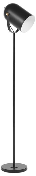 Lampa podłogowa czarna industrialna metalowa regulowany klosz 156 cm Tyria Beliani
