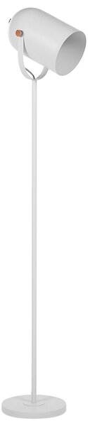 Lampa podłogowa biała industrialna metalowa regulowany klosz 156 cm Tyria Beliani