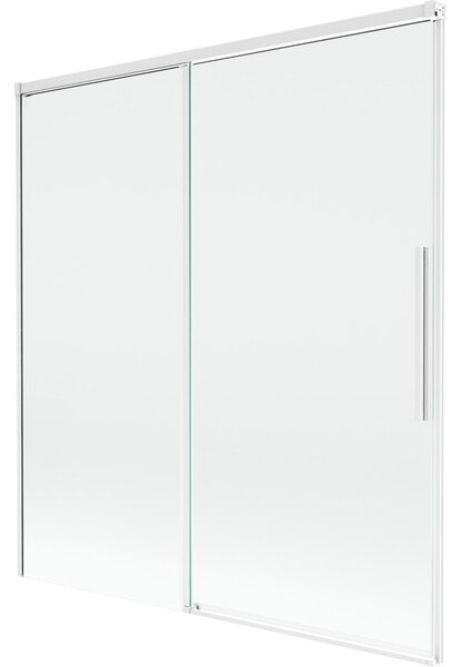 Mexen Rox parawan nawannowy 2-skrzydłowy rozsuwany 150 x 150 cm, transparent, biały - 8C9-150-001-20-00