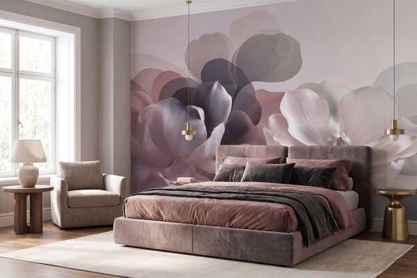 Fototapety Abstrakcyjna kompozycja kwiatowa z motywem magnolii, Fototapety Kwiaty, w09930 : Uwalls.pl