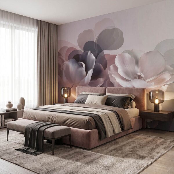 Fototapety Abstrakcyjna kompozycja kwiatowa z motywem magnolii, Fototapety Kwiaty, w09930 : Uwalls.pl