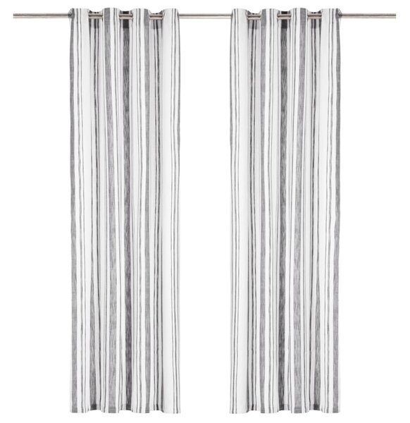 Zasłony, metalowe kółka, 2 szt., bawełna, 140x245 cm, antracyt