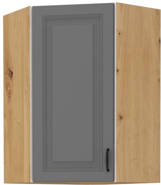 Szafka kuchenna wisząca górna narożna STILO 58x58 GN-90 1 F Szary/Dąb Artisan