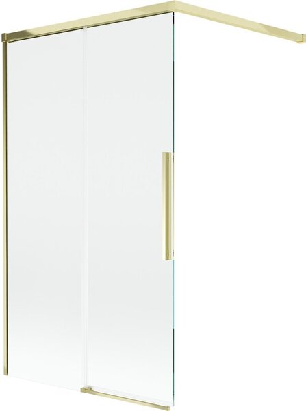Mexen Rox parawan nawannowy 2-skrzydłowy rozsuwany 100 x 150 cm, transparent, złoty - 8C9-100-003-50-00