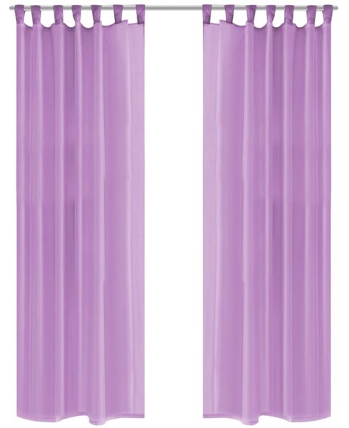 Zasłony z woalu, 2 sztuki, 140 x 245 cm, kolor liliowy