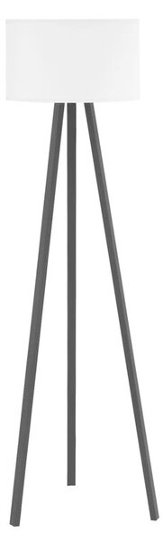 Lampa stojąca podłogowa skandynawska drewniany czarny trójnóg biały abażur 136 cm 1xE27 20W PIKO Zuma Line
