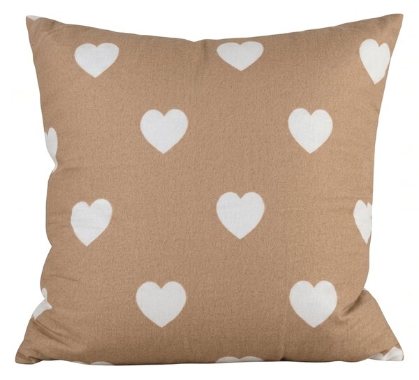 Poszewka na poduszkę z mikrofibry CARAMHEART 45x45 cm, brązowy