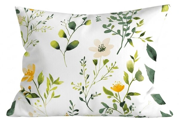 Poszewka na poduszkę z mikrofibry FLORAMA 50x70 cm, biała