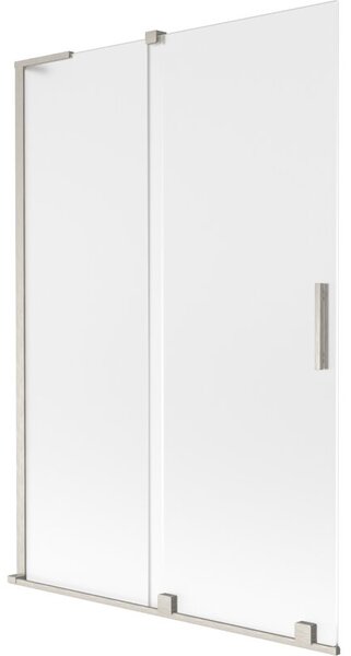 Mexen Velar L parawan nawannowy 2-skrzydłowy rozsuwany 120 x 150 cm, szron, nikiel szczotkowany - 896-120-003-31-97
