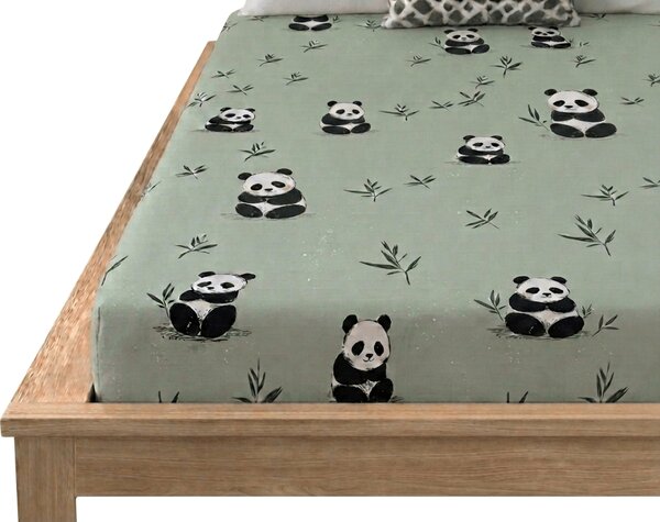 Prześcieradło z mikrofibry PANDA RELAX miętowe 90x200 cm