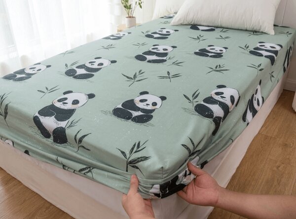 Prześcieradło z mikrofibry PANDA RELAX miętowe 90x200 cm