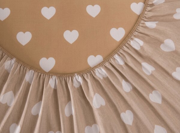 Prześcieradło z mikrofibry CARAMHEART brązowe 90x200 cm