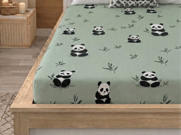 Prześcieradło z mikrofibry PANDA RELAX miętowe 90x200 cm