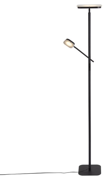 Nowoczesna lampa podłogowa czarna ze ściemnialną diodą LED - Divana