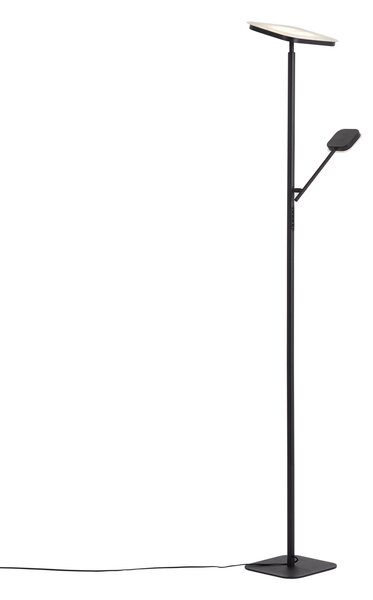 Nowoczesna lampa podłogowa czarna ze ściemnialną diodą LED - Divana