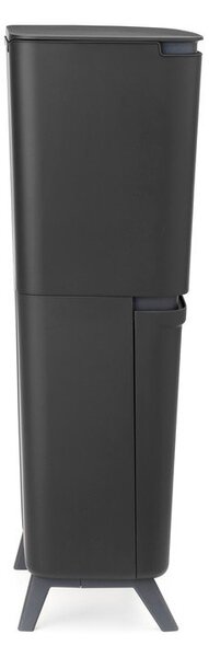 Ciemnoszary plastikowy kosz na śmieci 25+10+10 l do segregacji odpadów SortUp Recycle Hi – Brabantia