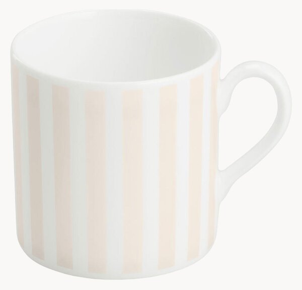 Komplet filiżanek do espresso z porcelany kostnej Pastel Stripes, 6 elem