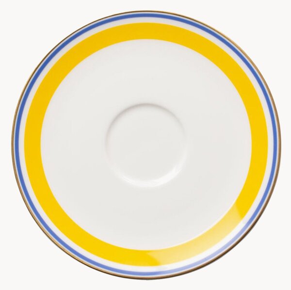 Komplet spodków z porcelany kostnej Capri, 6 elem