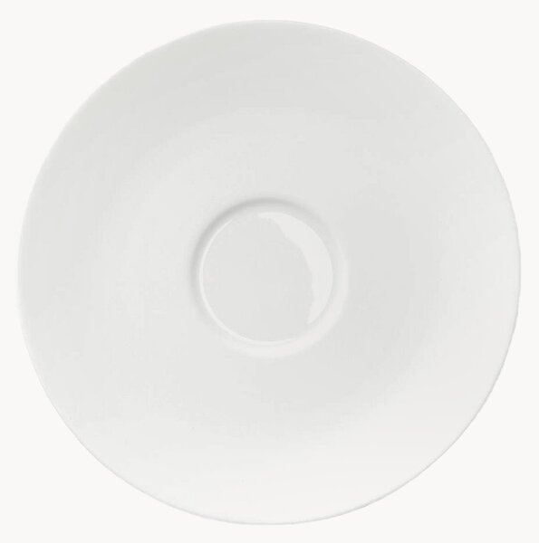 Komplet spodków z porcelany kostnej Cross White, 6 elem