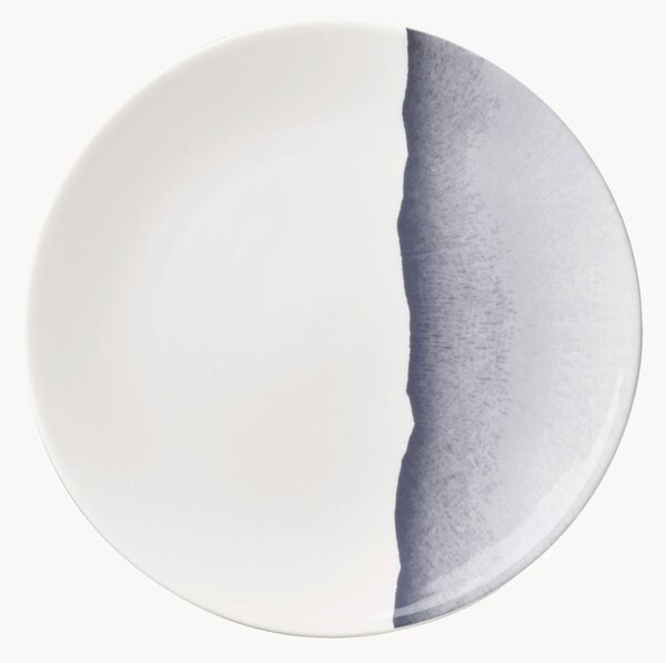 Komplet talerzy śniadaniowych z porcelany kostnej Silhouette, 6 elem