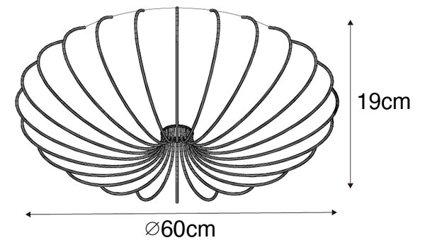 Designerska lampa sufitowa beżowa 60 cm 5-świateł - Plu