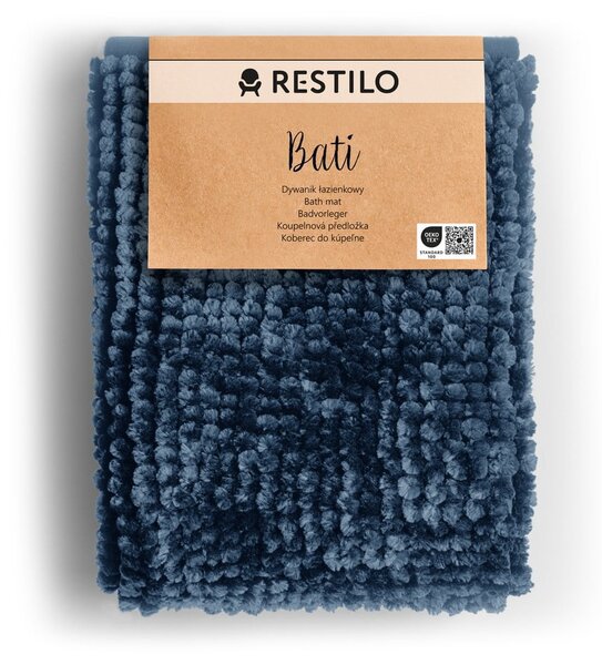 Ciemnoniebieski dywanik łazienkowy 60x90 cm Bati – Restilo