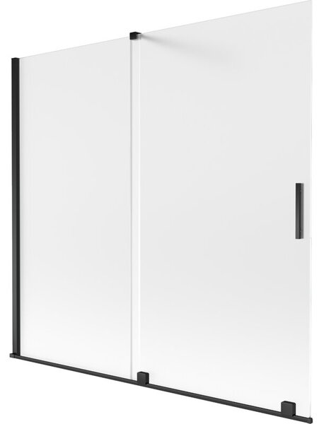 Mexen Velar parawan nawannowy 2-skrzydłowy rozsuwany 170 x 150 cm, szron, czarny - 896-170-000-31-70