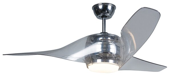 Plafondventilator chroom incl. LED met afstandsbediening - Sirocco 50 Oswietlenie wewnetrzne