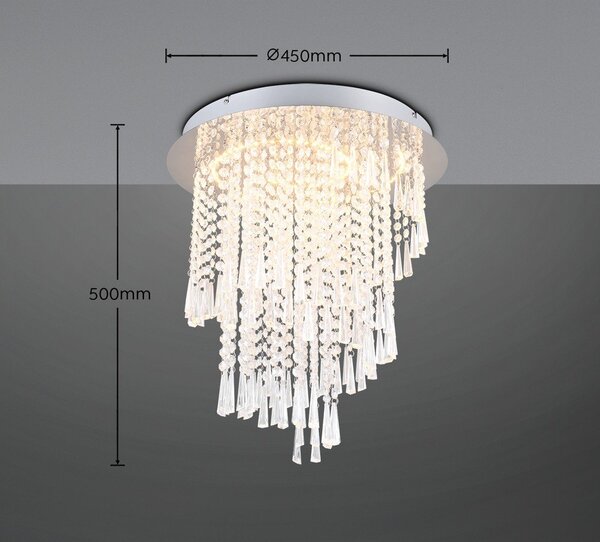 Lampa sufitowa LED w kolorze srebra ø 45 cm Pomp – Reality