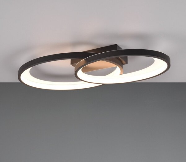 Czarno-biała lampa sufitowa LED 30x57 cm Malaga – Reality