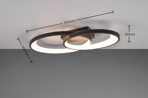 Czarno-biała lampa sufitowa LED 30x57 cm Malaga – Reality