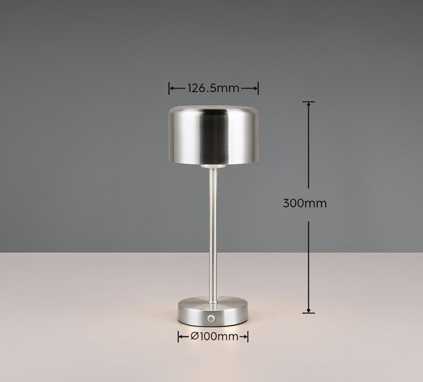 Lampa stołowa LED w kolorze srebra ze ściemniaczem (wys. 30 cm) Jeff – Reality
