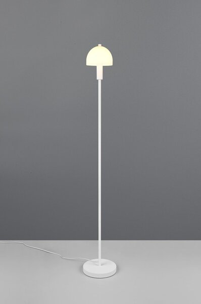 Biała lampa stojąca ze szklanym kloszem (wysokość 120 cm) Glenn – Reality