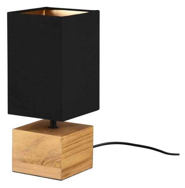 Czarno-naturalna lampa stołowa z tekstylnym kloszem (wysokość 30 cm) Woody – Reality