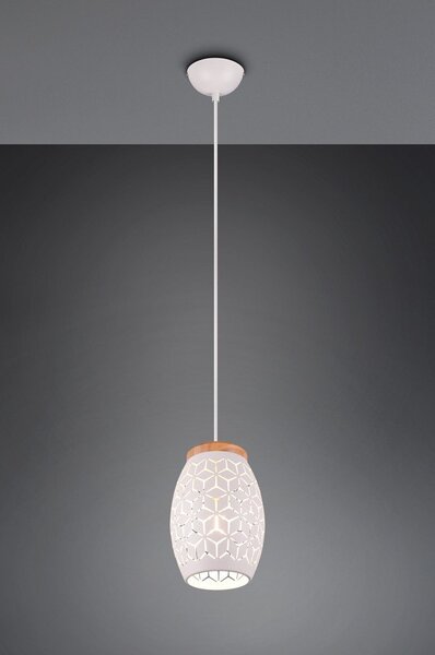 Biała lampa wisząca ø 15 cm Bidar – Reality