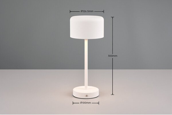 Biała lampa stołowa LED ze ściemniaczem (wys. 30 cm) Jeff – Reality