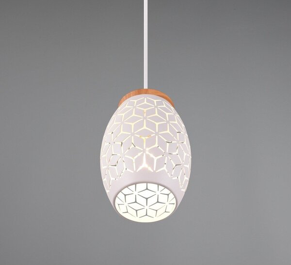 Biała lampa wisząca ø 15 cm Bidar – Reality