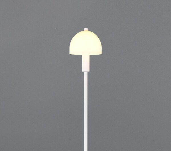 Biała lampa stojąca ze szklanym kloszem (wysokość 120 cm) Glenn – Reality