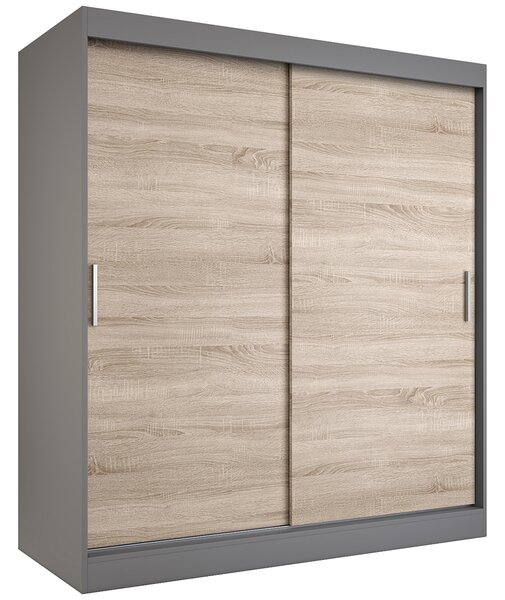 Szafa przesuwna 180 cm antracyt + dąb sonoma L4-S05