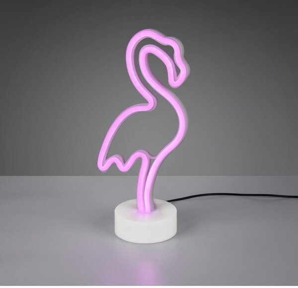 Biała lampa stołowa LED (wys. 29 cm) Flamingo – Reality