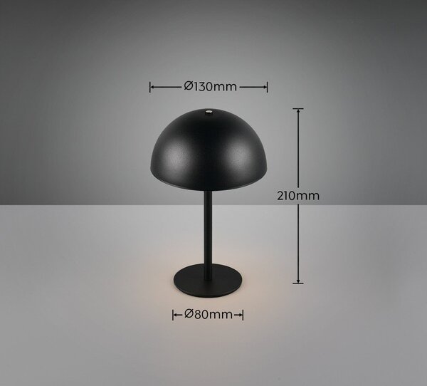 Lampa stołowa LED w kolorze matowej czerni z metalowym kloszem (wysokość 21 cm) Munoz – Reality